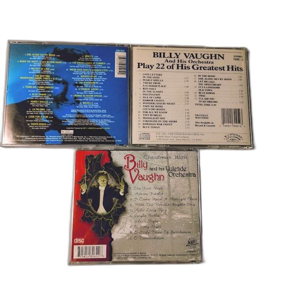 Lot 3 Billy Vaughn Music CDs Christmas Orchestra Melody of Love - Picture 2 of 5